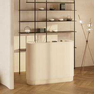 Escritorio de recepción <span class=keywords><strong>rotonda</strong></span> Escritorio de frente blanco Respetuoso con el medio ambiente Papel Kraft Plegable Estante de productos básicos Soporte de exhibición para el hogar y <span class=keywords><strong>la</strong></span> Oficina - Product Image 6