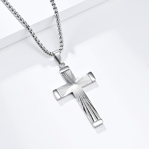 Instagram-worthy street style light-up <b>titanium</b> steel cross necklace for men, unique design, high-end feel, colorfast. - Product Image 4