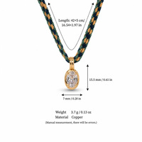 Collier en cordon tressé style INS pour femmes, élégant pendentif en pierre CZ, chaîne de clavicule, design minimaliste, bijoux quotidiens