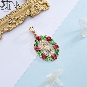 Vendita Diretta dalla Fabbrica, Raffinato Ciondolo <span class=keywords><strong>Madonna</strong></span> Rosa in Oro - Product Image 4