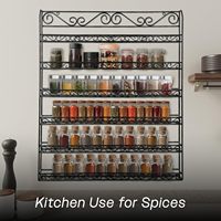 Étagère murale en métal à plusieurs niveaux - Design décoratif robuste pour la salle de bain, la cuisine, les fournitures d'artisanat (noir)
