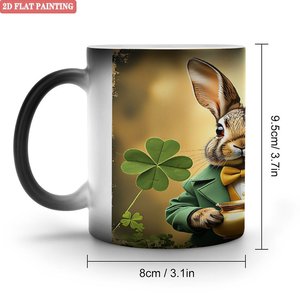 Mug à sublimation vierge 11oz en céramique noire givrée, tasse sensible à la chaleur, cadeau d'entreprise - Product Image 1