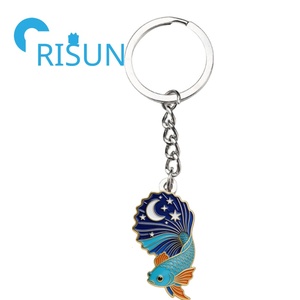 Chaveiros de Peixe Sortudo em Estilo Cartoon, Presente para Animais de Estimação, Chaveiro de Metal Personalizado, Peixe Betta Arco-íris - Product Image 4