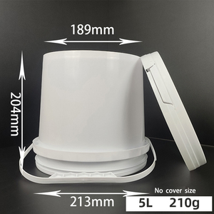 Seau en plastique rond avec couvercle personnalisé, vente directe, blanc, capacité <span class=keywords><strong>5L</strong></span>, couvercles pour seau en plastique - Product Image 2