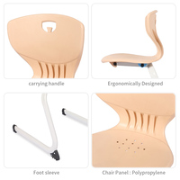 Chaise ergonomique d'école en gros, plastique PP + tube en acier pour le bureau, la maison, la formation, remplacement du dossier de chaise, pièce de rechange