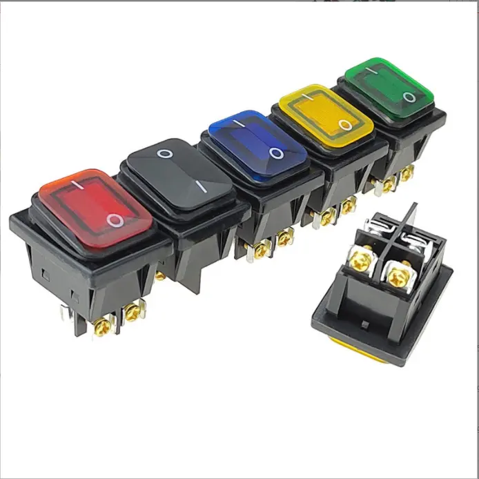 KCD4 30A 250VAC 35A 125VAC T85 IP67 WATERPROOF rocker switch with red white yellow blue green color from JSH manufacturer