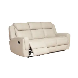 Modern mobilya lüks tek çift deri 3 parça uzanmış sandalye oturma odası set 321 koltuklu planör recliner kanepe