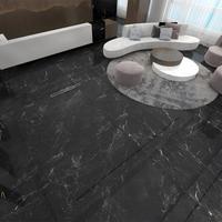 Dalle effet pierre de luxe ultra-brillante 600x1200 veinée noir et blanc, aspect brique réfractaire, pour mur d'accentuation, hall d'entrée, supermarché et villa