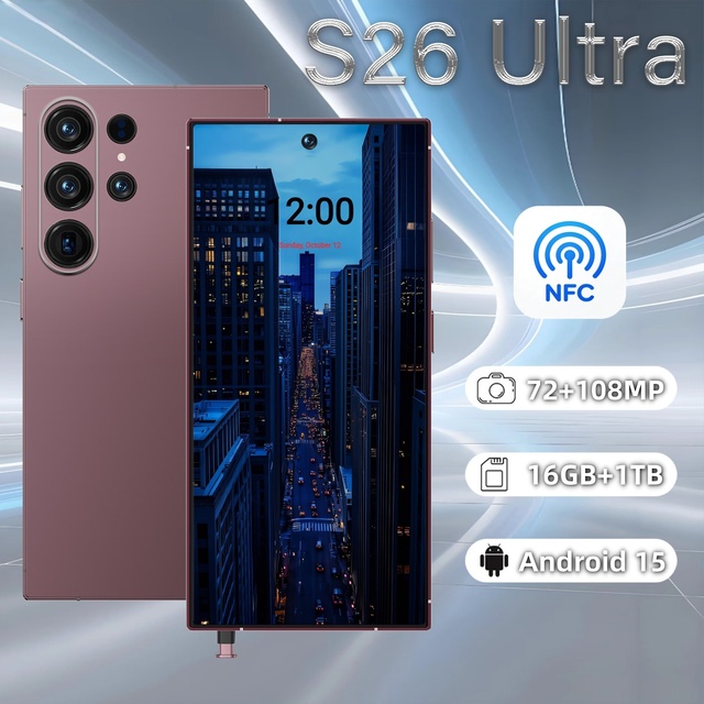 S26 Ultra Smart Phone 2026 Model Deca-Core Processor 6.9 Big Screen Dual SIM Dual Standby