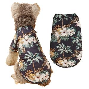 Vêtements décontractés pour chiens et chats pour le printemps et l'été, vêtements pour poils dorés, Teddy, chemise de plage hawaïenne avec motif de cocotier - Product Image 2