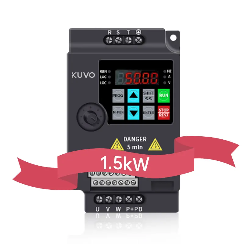 Vfd drive1.5kw convertitore di frequenza 380v 50hz 60hz controllo velocità motore AC inverter-Kuvo