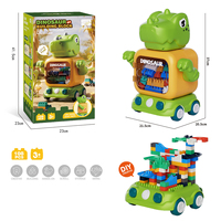 Juego de Bloques de Construcción de Dinosaurios a Escala 1:8, Ecológicos, No Tóxicos, para Armar, Modelo Creativo, Juguete con Ruedas Libres para Niños de 5 a 7 Años