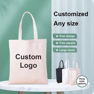 Borsa in tela di design personalizzata per Shopping di lusso in tela di cotone riutilizzabile semplice 0 rganiccon Logo personalizzato - Product Image 3