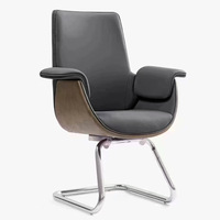Chaise de bureau de direction ergonomique avec hauteur réglable et design moderne de fauteuil en cuir véritable pour petit bureau à domicile