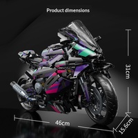 Set de Construcción de Motocicleta Cyberpunk, Bloques de Plástico ABS para Niños, Juguete DIY Compatible con Modelos y Adornos