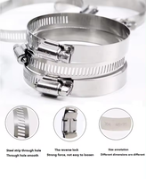 Colliers de serrage pour tuyaux HJYAJZT en acier inoxydable, style américain, galvanisés, avec boulons de type collier de serrage pour tuyaux