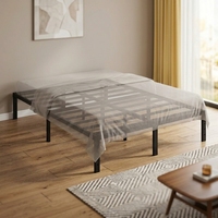 Neues 12-Zoll-Doppelbett aus Eisen mit verstärktem Stahlbettgestell und Stauraum, einfache Montage, verschiedene Größen zur Auswahl