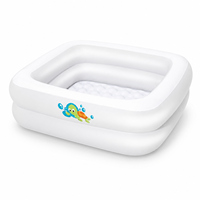 Baignoire gonflable carrée portable multi-usages pour bébé, en PVC plus épais, pour tout-petits et nouveau-nés