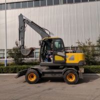 Excavatrice sur pneus PW95 8 tonnes 55 kW 75 CV, pelle flexible pour le développement des terres forestières
