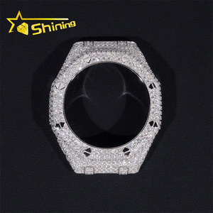 Gioielli Hip Hop in Argento Sterling 925 Completamente Tempestati di Diamanti Moissanite VVS, Cassa GA2100, Lunetta per Orologio con Moissanite, Accessori per Orologi - Product Image 1