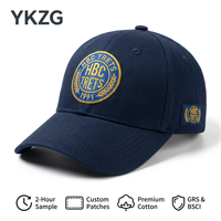 Gorra de Béisbol con Parche Bordado con Logotipo Personalizado, Gorra de Algodón Lavado Azul Marino Vintage, Gorra de 6 Paneles Estilo Urbano, Gorras Deportivas Retro