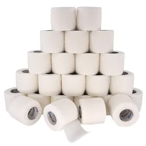 12Rolls Pack Grosir Cetakan Logo Kustom Perlengkapan Medis Non Woven Mudah Sobek Perekat Diri Perban Pembungkus Elastis Hewan