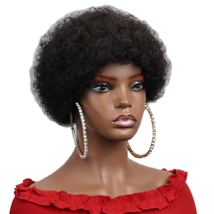 Perruque naturelle noire moelleuse Afro crépue et bouclée pour les femmes noires perruque de <span class=keywords><strong>cheveux</strong></span> européens <span class=keywords><strong>courts</strong></span> <span class=keywords><strong>cheveux</strong></span> humains Remy avec dentelle marron clair - Product Image 1