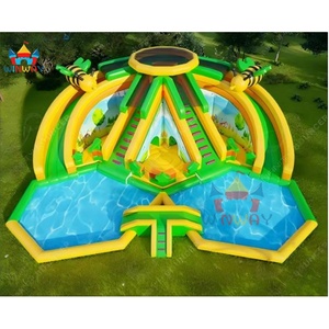 Commercial New Style Giant Yellow Inflatable Water <b>Slide</b> for Backyard Double Lane <b>Swimming</b> <b>Pool</b> with Outdoor Leisure Features - Product Image 1