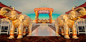 รูปปั้นช้างไฟเบอร์ตกแต่งทางเดินสำหรับงานแต่งงานรูปปั้นตกแต่งทางเดินในงานแต่งงานรูปปั้นช้างทำจากใยดีที่สุดในอินเดีย - Product Image 6