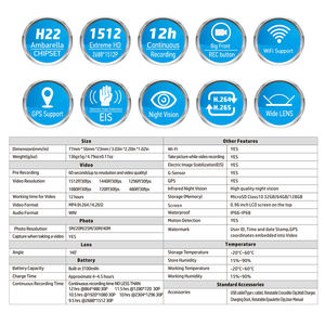 MINI Body Worn Camera-Inalámbrico, visión nocturna IR, activado por movimiento, grabadora portátil para deportes - Product Image 6