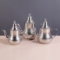 Cafetière arabe en acier inoxydable à motif pois, style marocain du Moyen-Orient, théière turque, huilier polyvalent, origine Chine