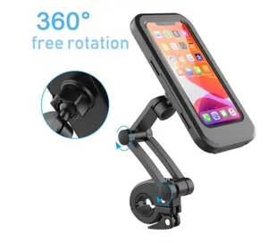 Support de téléphone pour vélo Support de téléphone étanche pour moto avec écran tactile en TPU Support universel pour vélo à 360 degrés pour IPhone