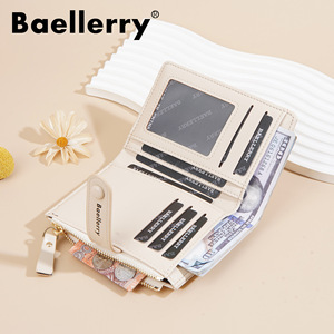 Baellerry Women's Short <b>Wallet</b> Multifunctional Card <b>Holder</b> With Snap Closure And Zipper Everyday Use Solid Color - Product Image 4