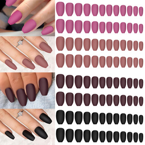 Vente en gros d'autocollants à presser 3D mat amande pour <span class=keywords><strong>les</strong></span> <span class=keywords><strong>ongles</strong></span> d'orteil de salon style français ABS détachable acrylique design finition artistique carré - Product Image 6