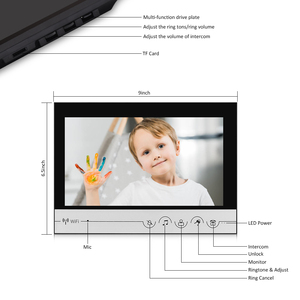 WIFI Video kapı zili interkom kapı telefonu sistemi 9 inç monitör RFID erişim kapı zili kamera akıllı ev <span class=keywords><strong>APP</strong></span> uzaktan kilidini villa - Product Image 4