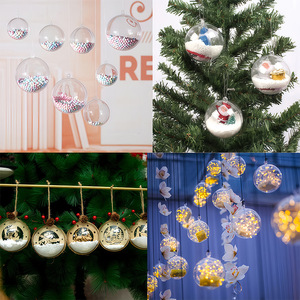Transparent Acrylic Balls 4-20cm Hollow Round PS Plastic Ornaments For Christmas Decoration Hanging DIY Craft Gift - Product Image 5