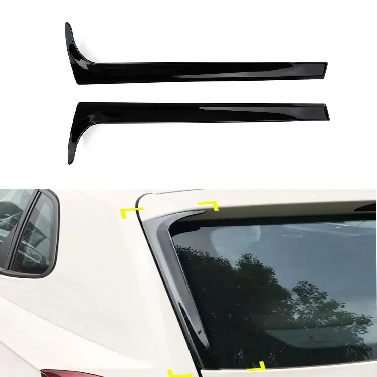 Araba arka pencere yan spoiler kanat Canard Splitter Trim VW Polo için MK6 2019 2020 2021 araba aksesuarları parlak siyah