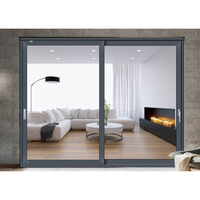 Porte coulissante en aluminium minimaliste sur mesure, robuste, double vitrage, verre trempé, cloison insonorisée moderne pour appartement