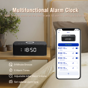FANSBE 3 in 1 App Control Hotel Home Bedroom White Noise 10W Wireless Charger Digital Alarm Clock <strong>Bluetooth</strong> <strong>Speaker</strong>