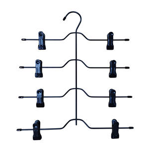 Commercial Black Four-Tier Clip Rack Space Saving Metal Pants <b>Hanger</b> with Clips - Product Image 3