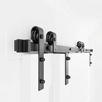 Quincaillerie robuste en acier au carbone pour porte coulissante pliante moderne et rustique, gain de place, pour portes en bois, capacité de 330 lb
