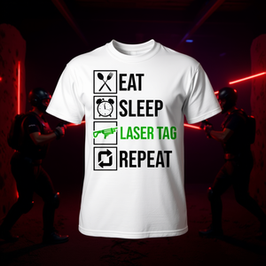 T-shirt unisexe Eat Sleep Laser Tag Repeat, taille adulte S M L XL XXL - Product Image 3