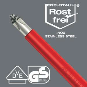 Wera-05022732001ไขควงสแตนเลสหุ้มฉนวน VDE สำหรับสกรู slotted-ไขควงหุ้มฉนวน1000V ของ4013288122162 - Product Image 3