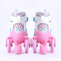 Patins à Roulettes Triangulaires à Quatre Roues Doubles Réglables pour Enfants Débutants avec Équipement de Protection, Vente en Gros