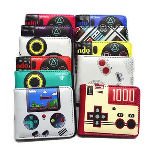 Cartera Corta de Cuero PU con Diseño de Videojuegos para <span class=keywords><strong>PS4</strong></span>, Impresión Colorida de Dibujos Animados, Cartera con Clip para Billetes y Tarjetas - Product Image 1