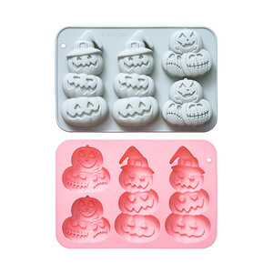 Y fai da te serie di <span class=keywords><strong>Halloween</strong></span> stampo in Silicone testa di zucca strega a forma di luna torta strumento biscotto biscotto teglia torta di riso torta stampo - Product Image 6