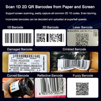 Lector de Códigos QR 1D 2D Inalámbrico USB Portátil, Escáner de Códigos de Barras Automático, Rápido y Preciso con Base para Tiendas Minoristas