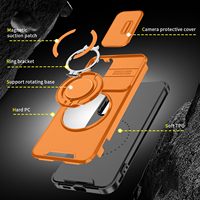 Coques de téléphone portable avec fenêtre coulissante et béquille métallique circulaire pour Motorola G 5G Play 2026, coque arrière magnétique antichoc
