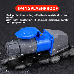 Ổ cắm và phích cắm công nghiệp <span class=keywords><strong>PIN</strong></span> 32A 220-240V 2P+E mới, chống nước IP44, chất liệu đồng, loại điện - Product Image 3