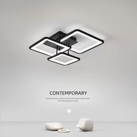 Lustre LED moderne noir, luminaire de plafond rond pour salon, cuisine, luminaire suspendu